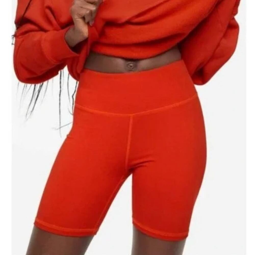 MATE THE LABEL Organic Stretch Cotton Biker Short Cherry Red {3S10}